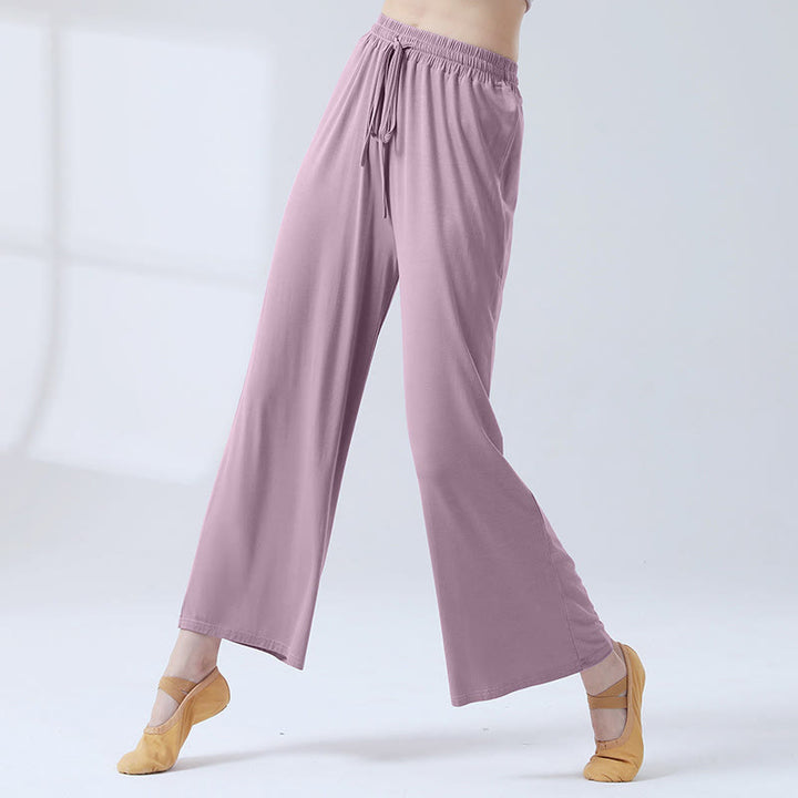 Buddha Stones Loose Modal Drawstring Wide Leg Pants For Yoga Dance