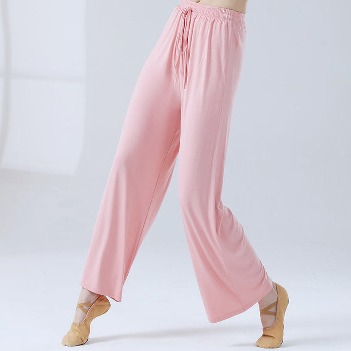 Buddha Stones Loose Modal Drawstring Wide Leg Pants For Yoga Dance