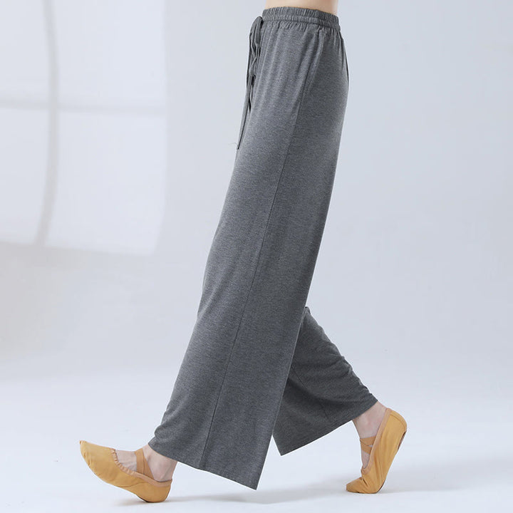 Buddha Stones Loose Modal Drawstring Wide Leg Pants For Yoga Dance - Gray - US12，UK/AU16，EU44 (3XL) - image 20