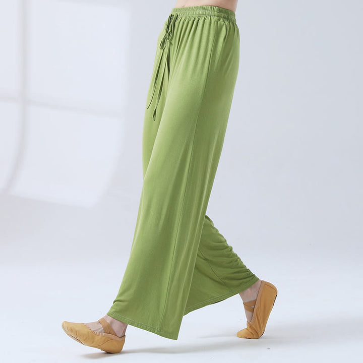 Buddha Stones Loose Modal Drawstring Wide Leg Pants For Yoga Dance