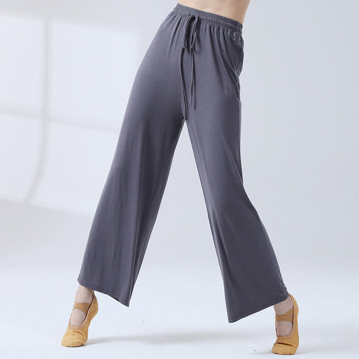 Buddha Stones Loose Modal Drawstring Wide Leg Pants For Yoga Dance