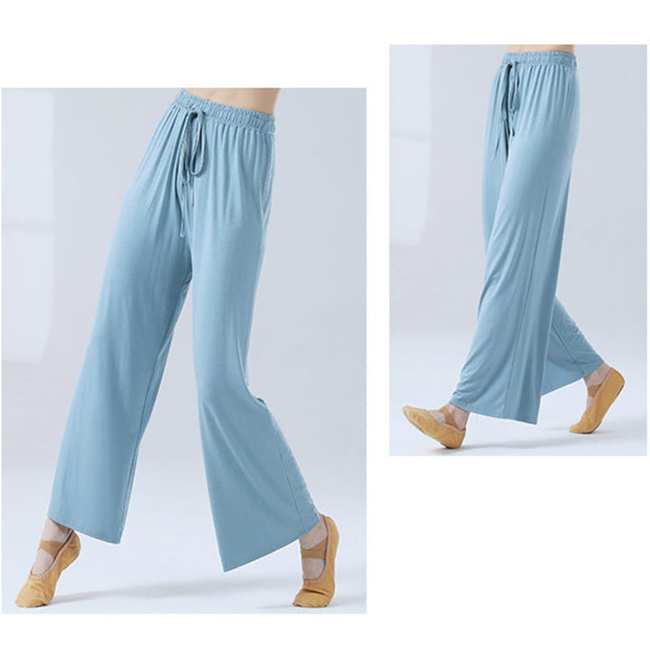 Buddha Stones Loose Modal Drawstring Wide Leg Pants For Yoga Dance - image 6