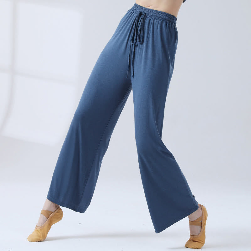 Buddha Stones Loose Modal Drawstring Wide Leg Pants For Yoga Dance