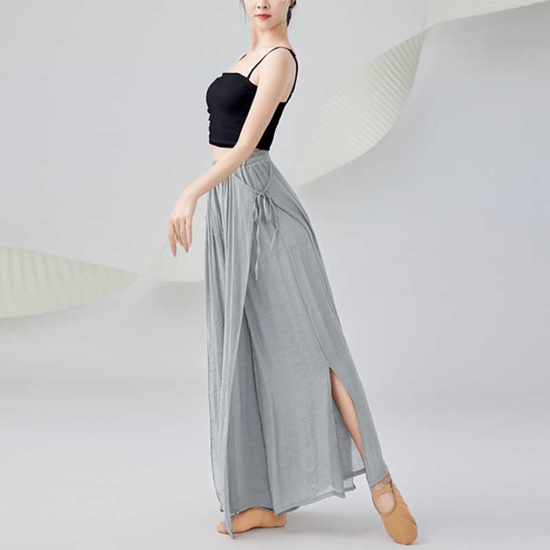 Buddha Stones Solid Color Loose Cotton Linen Wide Leg Pants For Yoga Classical Dance - image 8