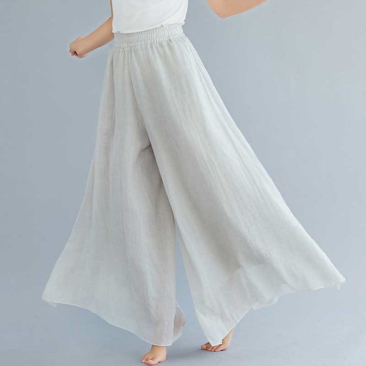 Buddha Stones Women Casual Loose Cotton Linen Wide Leg Pants For Yoga Dance