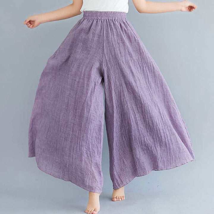 Buddha Stones Women Casual Loose Cotton Linen Wide Leg Pants For Yoga Dance - Purple - US2，UK/AU6，EU34 (M) - image 21