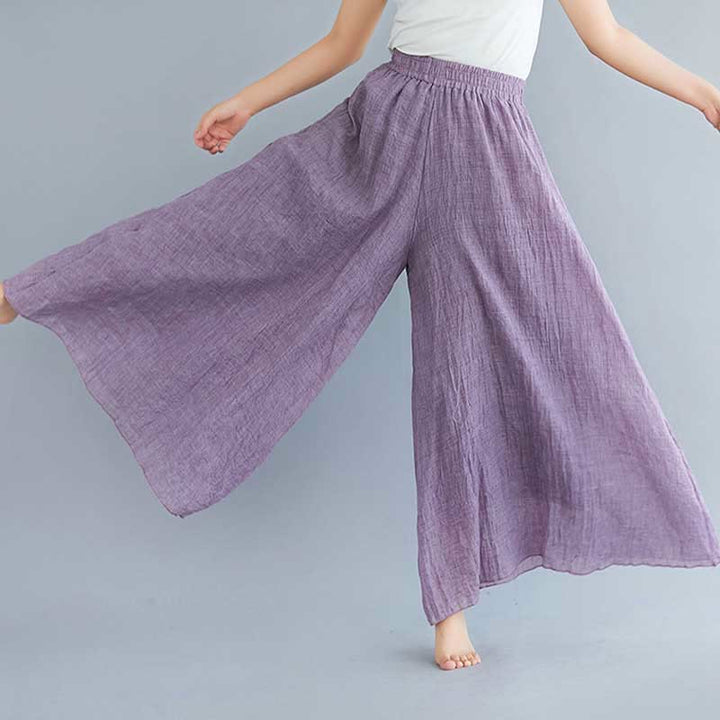 Buddha Stones Women Casual Loose Cotton Linen Wide Leg Pants For Yoga Dance