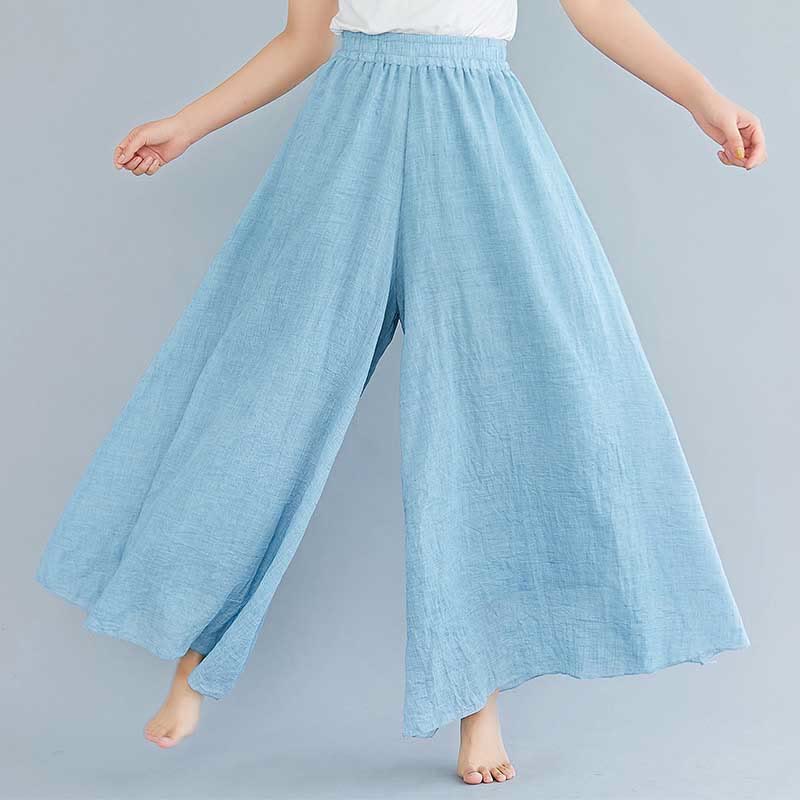 Buddha Stones Women Casual Loose Cotton Linen Wide Leg Pants For Yoga Dance