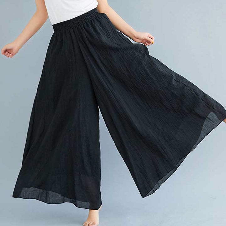 Buddha Stones Women Casual Loose Cotton Linen Wide Leg Pants For Yoga Dance - image 10
