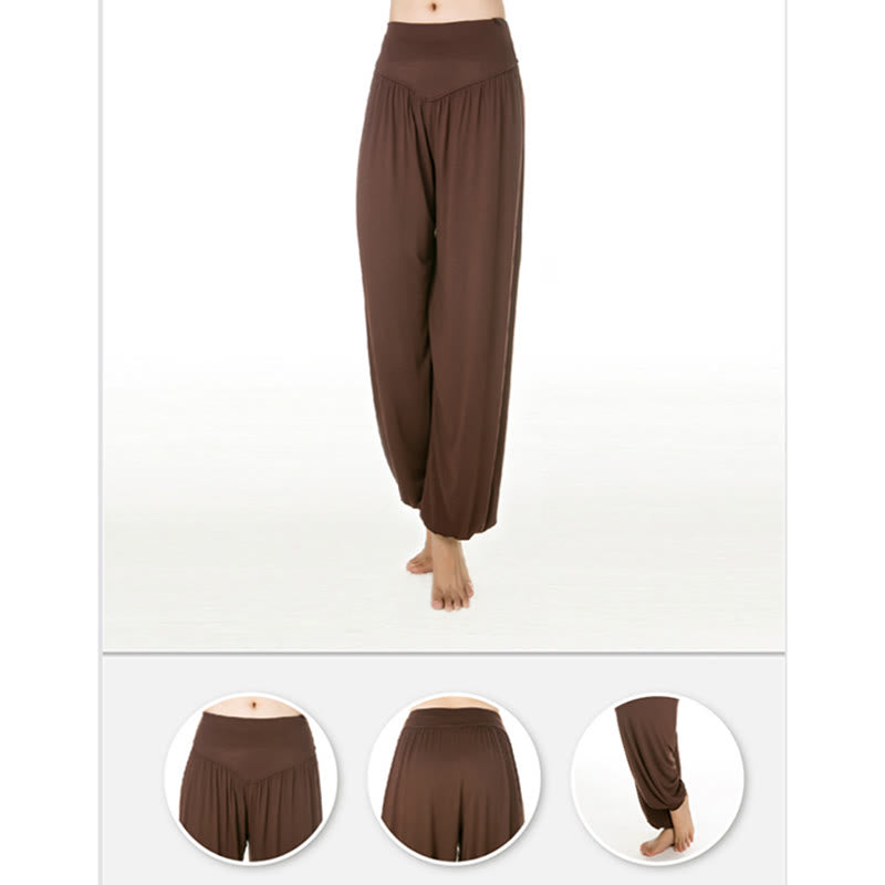 Buddha Stones Solid Color Yoga Dance Long Harem Pants - image 38