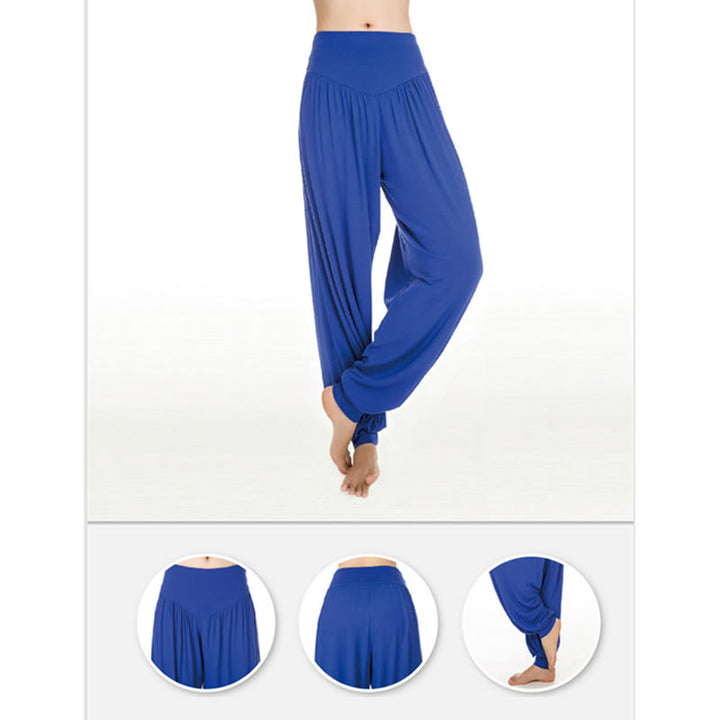 Buddha Stones Solid Color Yoga Dance Long Harem Pants - image 40