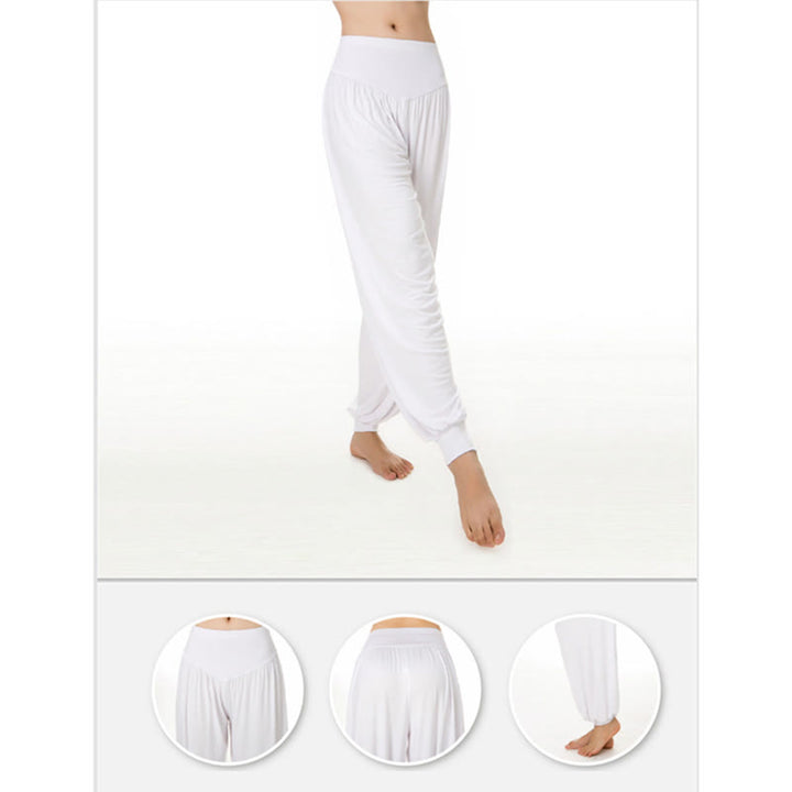 Buddha Stones Solid Color Modal Yoga Dance Long Harem Pants