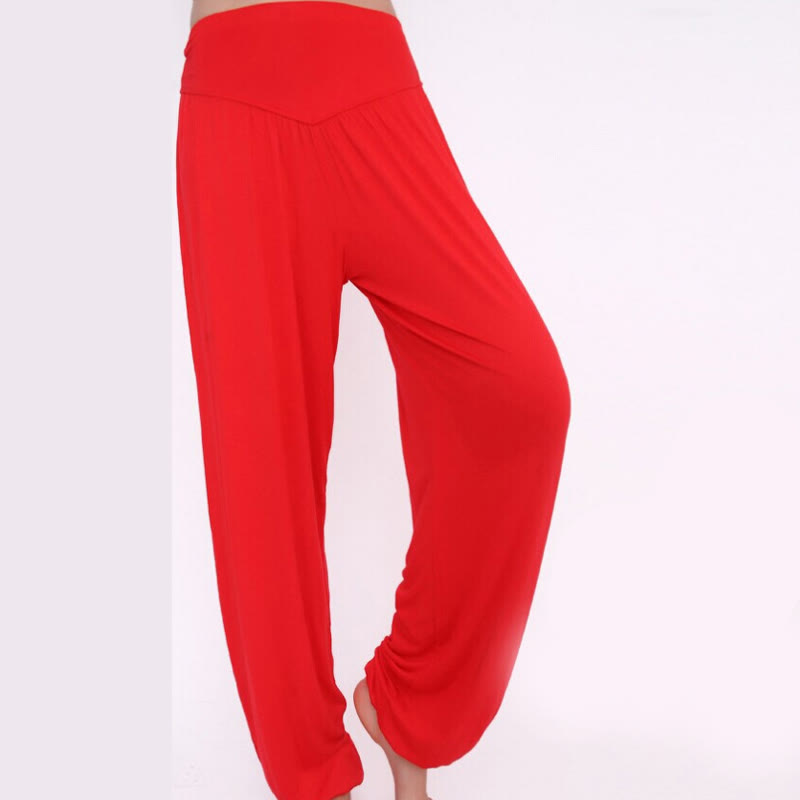 Buddha Stones Solid Color Modal Yoga Dance Long Harem Pants