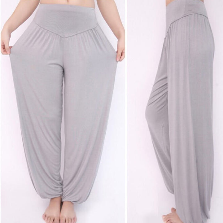 Buddha Stones Solid Color Yoga Dance Long Harem Pants - image 10