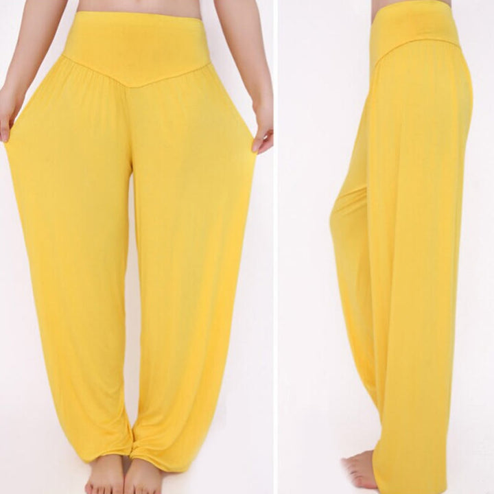 Buddha Stones Solid Color Modal Yoga Dance Long Harem Pants