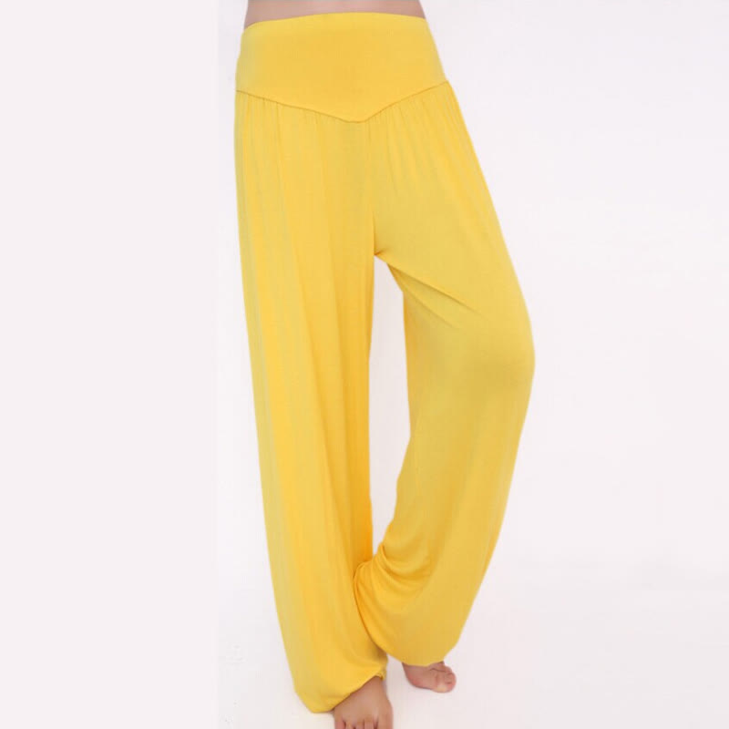 Buddha Stones Solid Color Yoga Dance Long Harem Pants - image 48