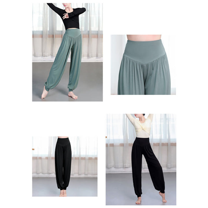 Buddha Stones Plain Color Loose Modal Yoga Dance Harem Pants