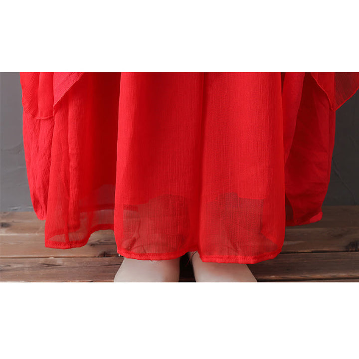 Buddha Stones V-Neck Midi Tunic Dress Wide Leg Pants Meditation Zen Practice Dance Clothing - image 19