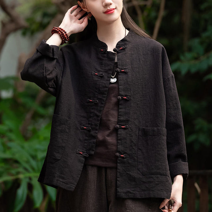 Buddha Stones Frog-Button Shirt Zen Meditation Top Clothing Cotton Linen Jacket - image 17