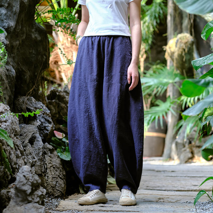 Buddha Stones Solid Color Loose Yoga Harem Pants With Pockets - image 21
