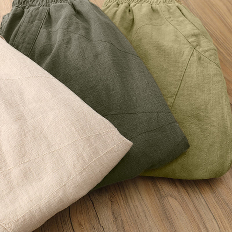 Buddha Stones Solid Color Loose Yoga Harem Pants With Pockets
