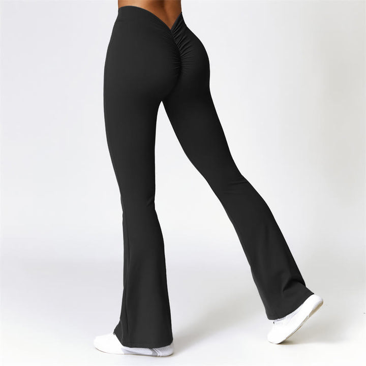 Buddha Stones High Waist Breathable Flare Pants For Sports Fitness Yoga