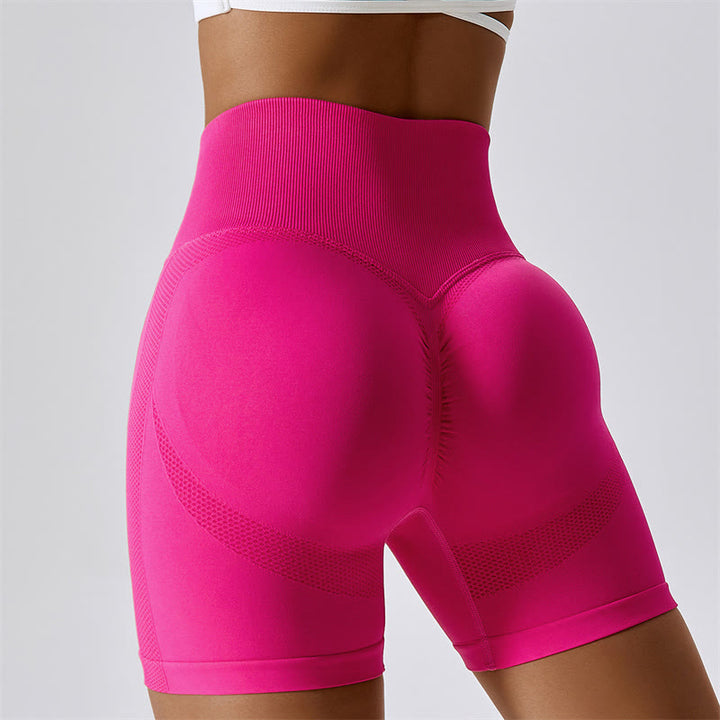 Buddha Stones Women Seamless Sports Fitness High Waist Yoga Workout Shorts