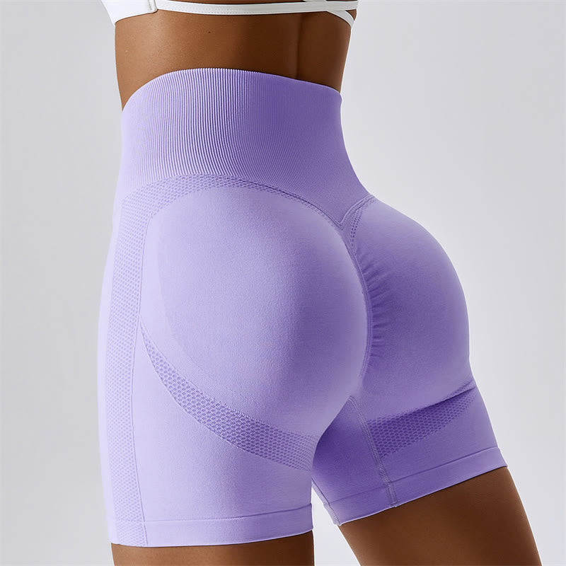 Buddha Stones Women Seamless Sports Fitness High Waist Yoga Workout Shorts