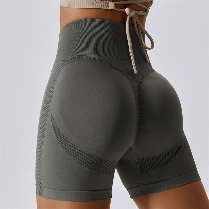 Buddha Stones Women Seamless Sports Fitness High Waist Yoga Workout Shorts