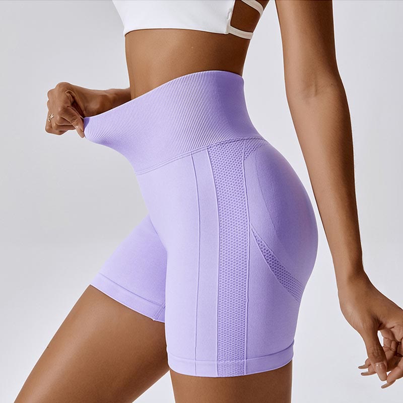 Buddha Stones Women Seamless Sports Fitness High Waist Yoga Workout Shorts