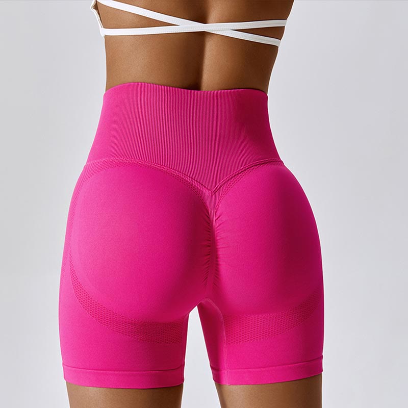 Buddha Stones Women Seamless Sports Fitness High Waist Yoga Workout Shorts