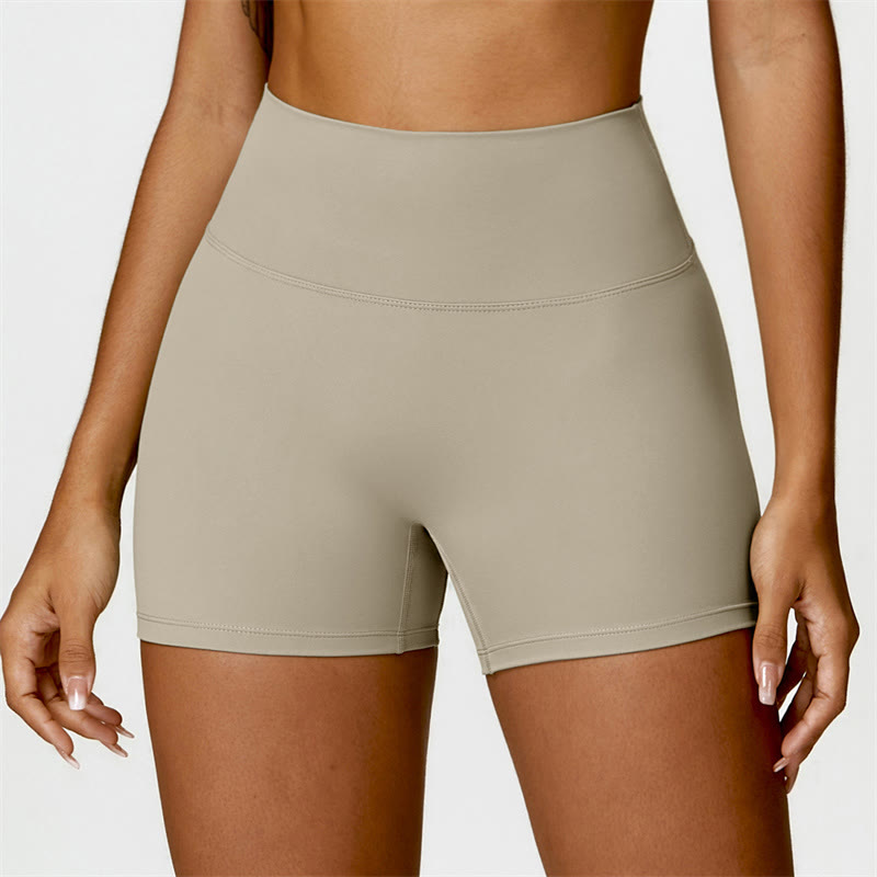 Buddha Stones Gym Sports Yoga Backless Bra Crop Tank Top Shorts - Brown - Shorts - US6，UK/AU10，EU38 (XL) - image 54