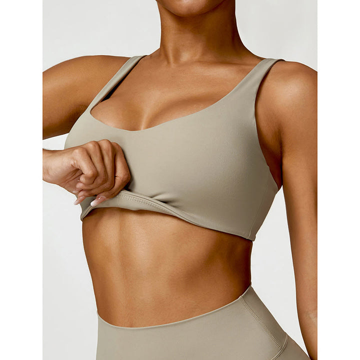 Buddha Stones Gym Sports Yoga Backless Bra Crop Tank Top Shorts - image 50