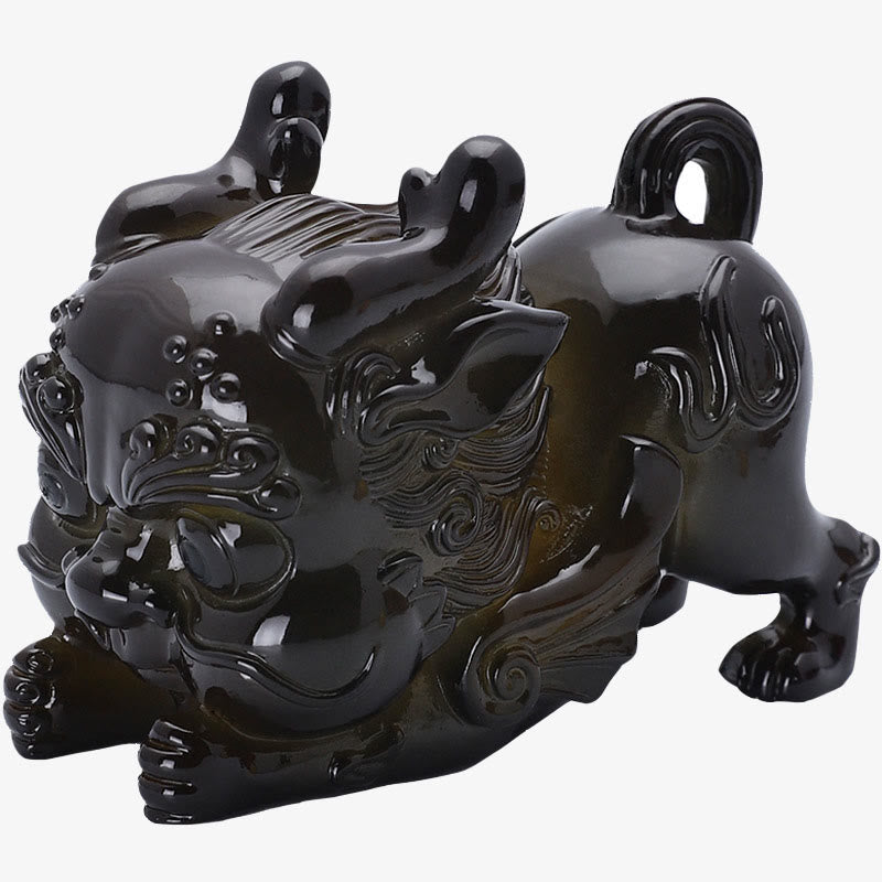 Buddha Stones Color Changing Small PiXiu Ingot Resin Tea Pet Wealth Home Figurine Decoration - image 4