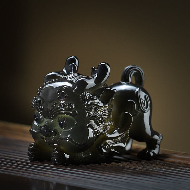 Buddha Stones Color Changing Small PiXiu Ingot Resin Tea Pet Wealth Home Figurine Decoration - image 2