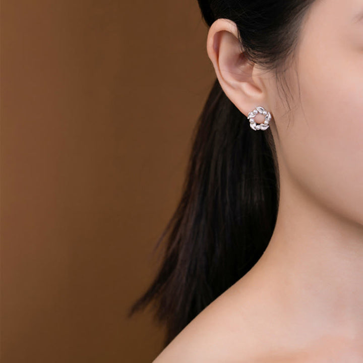 Buddha Stones 925 Sterling Silver Pearl Leaf Design Healing Wisdom Necklace Pendant Ring Earrings Set - image 4