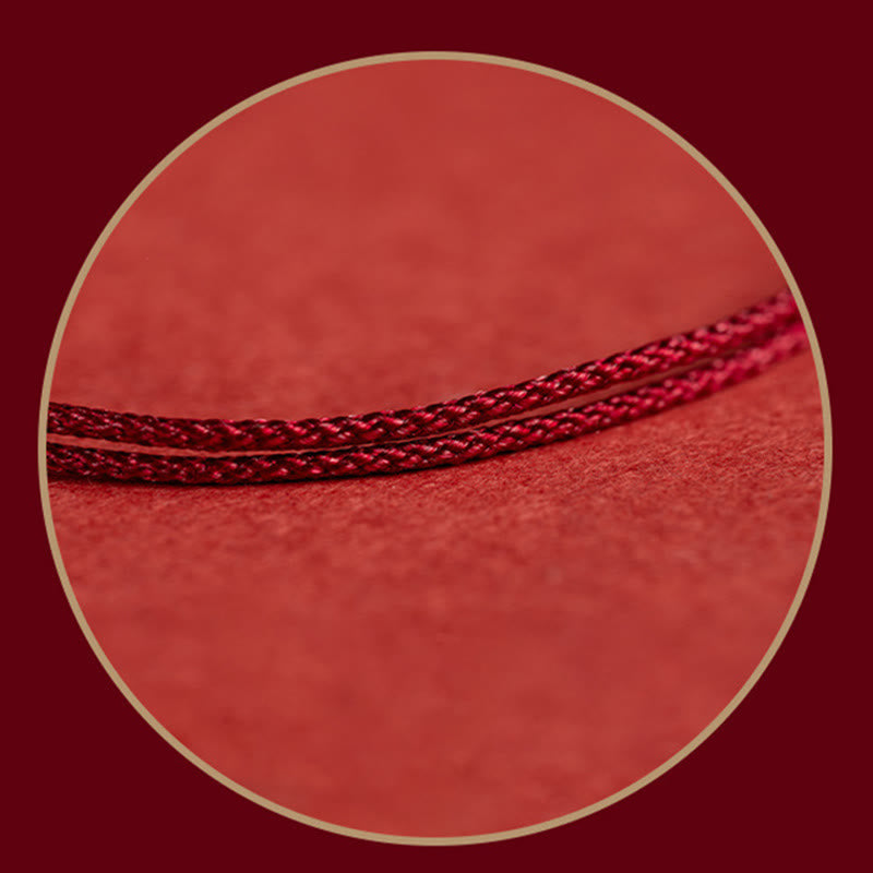 Buddha Stones 925 Sterling Silver Three Beads Protection String Bracelet Anklet - image 7