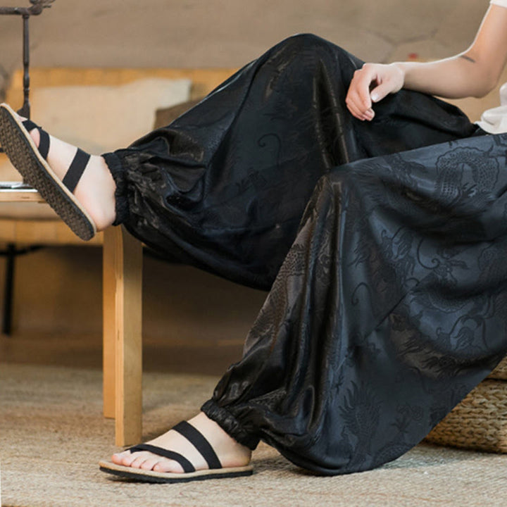 Buddha Stones Dragon Pattern Loose Men's Harem Pants With Pockets - image 7