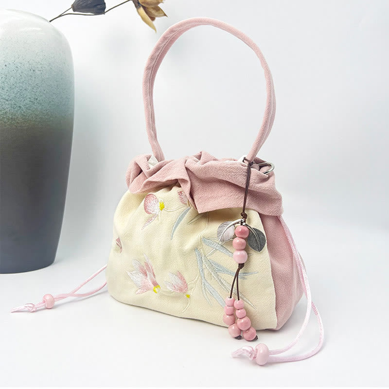 Buddha Stones Suzhou Embroidery Lotus Epiphyllum Magnolia Cotton Linen Tote Crossbody Bag Shoulder Bag Handbag - image 22