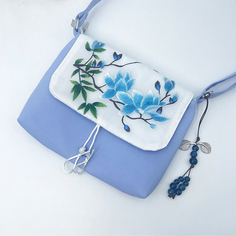 Buddha Stones Embroidered Camellia Epiphyllum Gardenia Sakura Flowers Crossbody Bag Shoulder Bag Cellphone Bag - image 44