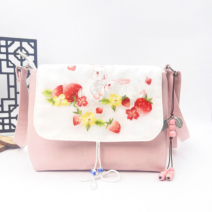 Buddha Stones Embroidered Camellia Epiphyllum Gardenia Sakura Flowers Crossbody Bag Shoulder Bag Cellphone Bag - image 40