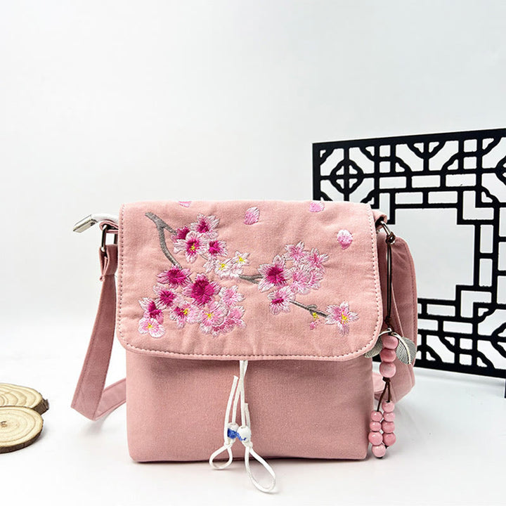 Buddha Stones Embroidered Camellia Epiphyllum Gardenia Sakura Flowers Crossbody Bag Shoulder Bag Cellphone Bag - image 28