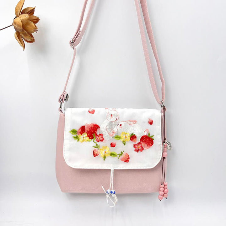Buddha Stones Embroidered Camellia Epiphyllum Gardenia Sakura Flowers Crossbody Bag Shoulder Bag Cellphone Bag - image 41