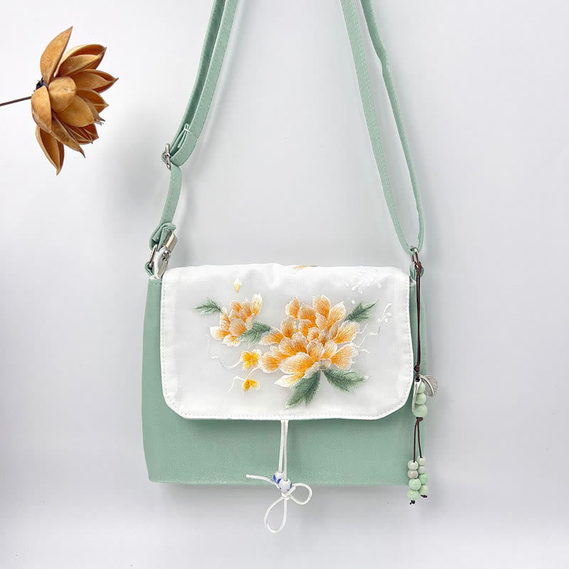 Buddha Stones Embroidered Camellia Epiphyllum Gardenia Sakura Flowers Crossbody Bag Shoulder Bag Cellphone Bag - image 38