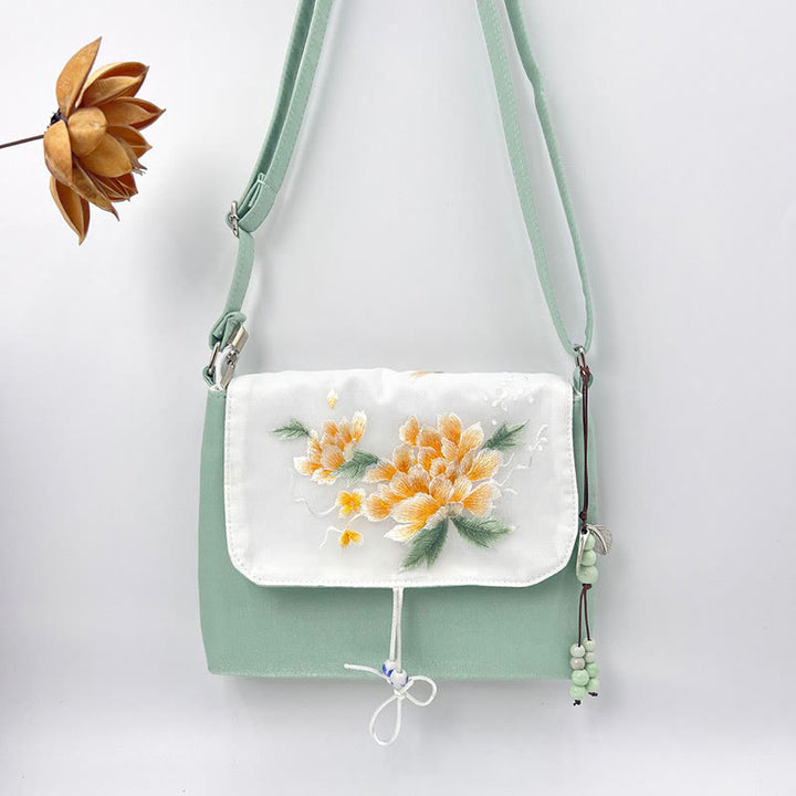 Buddha Stones Embroidered Camellia Epiphyllum Gardenia Sakura Flowers Crossbody Bag Shoulder Bag Cellphone Bag - image 38
