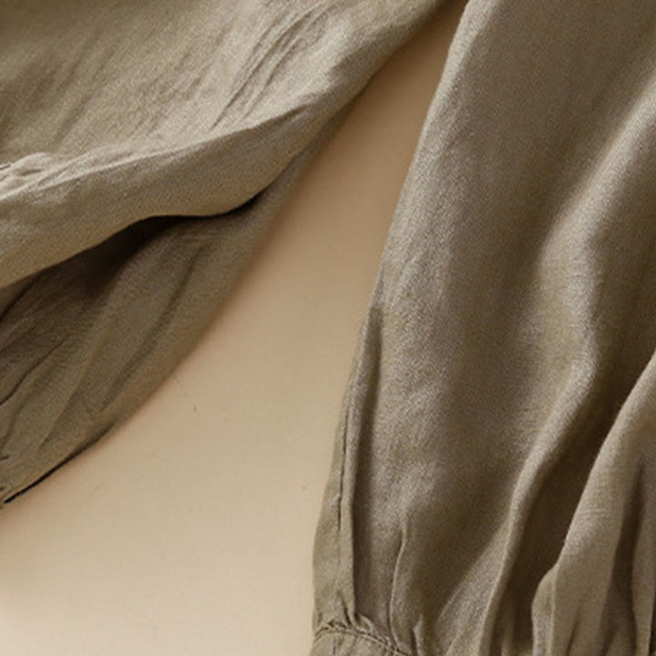 Buddha Stones Solid Color Flower Loose Drawstring Harem Pants With Pockets - image 27