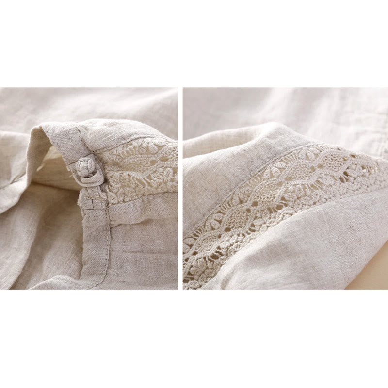 Buddha Stones Solid Color Flower Loose Drawstring Harem Pants With Pockets - image 10
