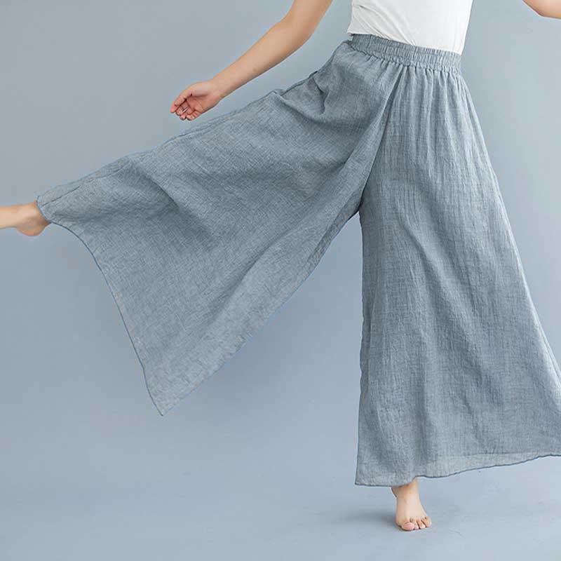 Buddha Stones Women Casual Loose Cotton Linen Wide Leg Pants For Yoga Dance - image 14