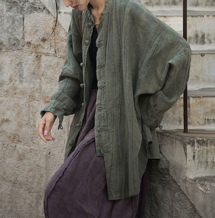 Buddha Stones Tie Dye Frog-Button Long Sleeve Zen Meditation Open Front Jacket - image 17