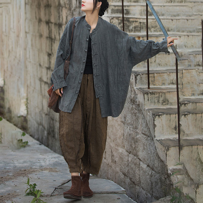 Buddha Stones Tie Dye Frog-Button Long Sleeve Zen Meditation Open Front Jacket - image 35